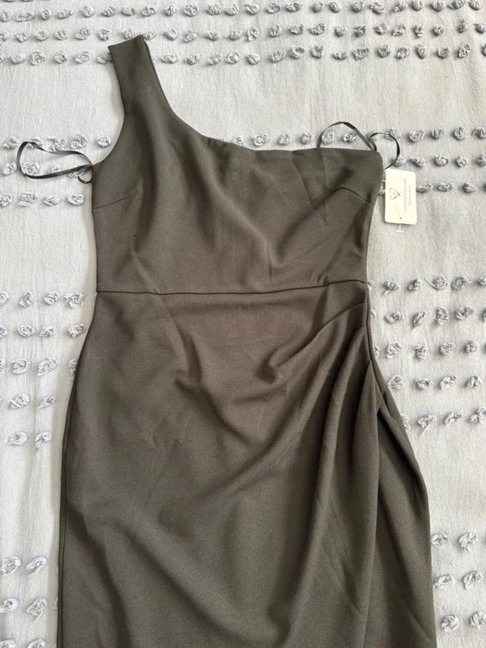 Women's Black One-Shoulder Midi Dress - Picture 3 of 7